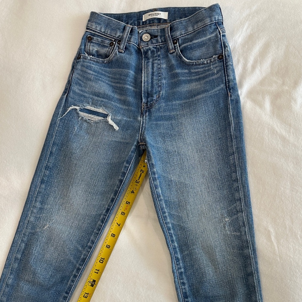 Moussy Blue Ripped Skinny Jeans